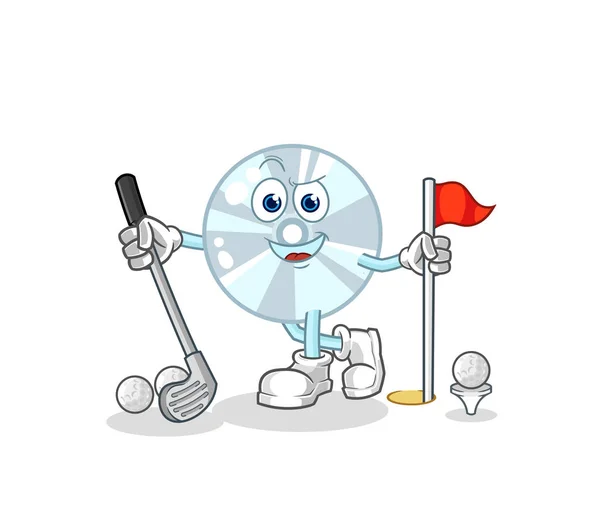 Playing Golf Vector Cartoon Characte — Stock Vector