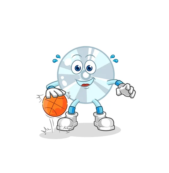 Dribble Basketball Character Cartoon Mascot Vecto — Stock Vector