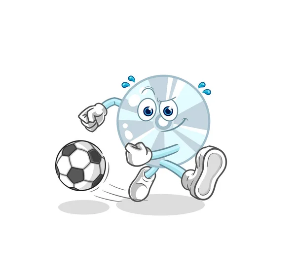 Kicking Ball Cartoon Cartoon Mascot Vecto — Stock Vector