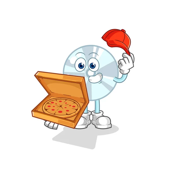 Pizza Delivery Boy Vector Cartoon Characte — Stock Vector