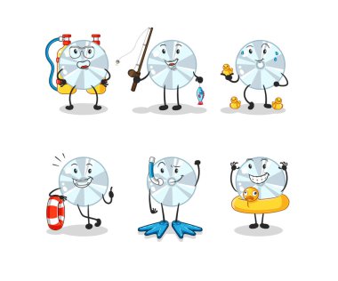 CD su aktivite grubu. karikatür maskotu vektosu