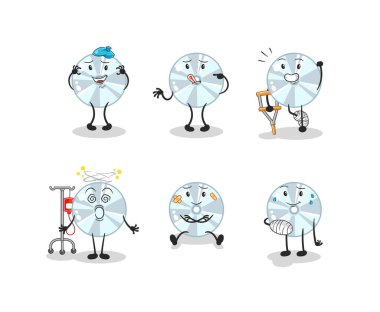 CD hastası grup karakteri. karikatür maskotu vektosu