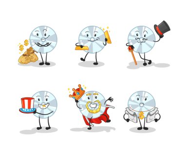 CD zengini karakter. karikatür maskotu vektosu