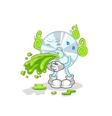 CD 'de çizgi film çıktı. karikatür maskotu vektosu