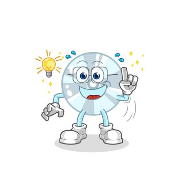 CD 'nin bir fikir karikatürü var. maskot vektosu