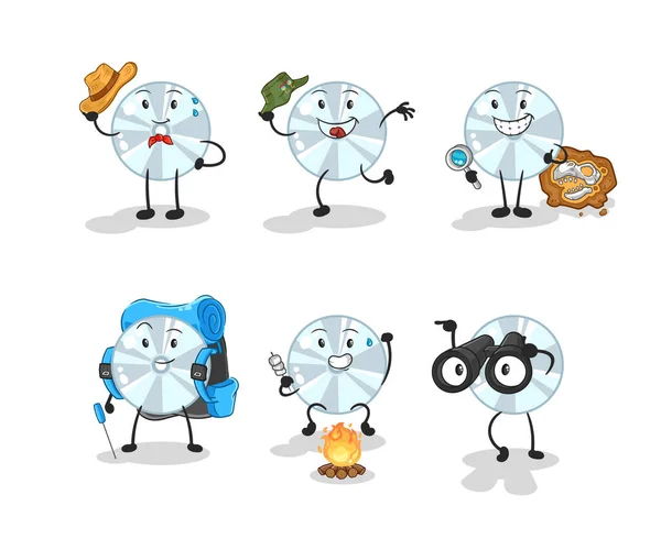 Adventure Group Character Cartoon Mascot Vecto — Stock Vector