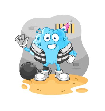 Hapisteki pamuk helva suçlusu. karikatür