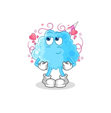 Pamuk helva utangaç vektörü. karikatür