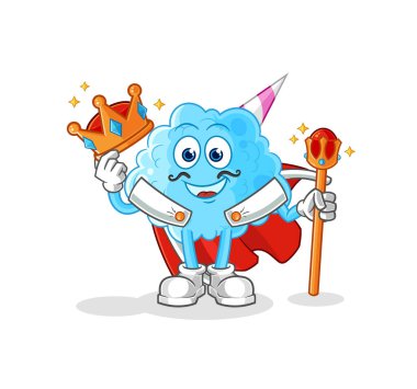 Pamuk helva kralı vektörü. karikatür