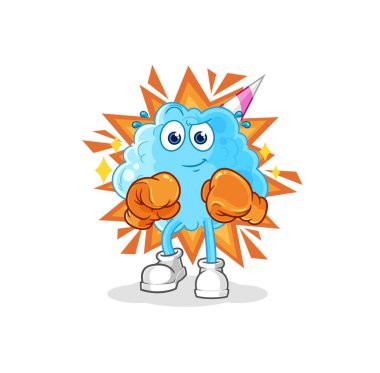 Pamuk helva boksör karakteri. karikatür maskotu vektosu