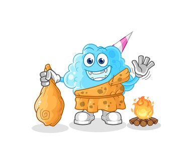 Pamuk helva eski bir çizgi film. karikatür maskotu vektosu