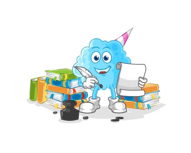 Pamuk helva yazarı vektörü. karikatür