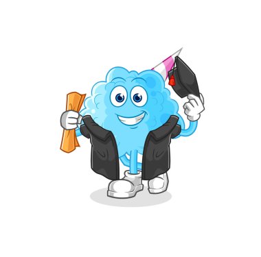 Pamuk helva mezuniyet vektörü. karikatür