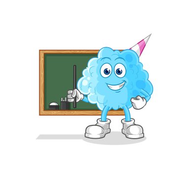 Pamuk helva öğretmeni vektörü. karikatür