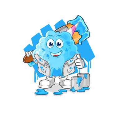 Pamuk helva ressamı illüstrasyonu. karakter vektosu