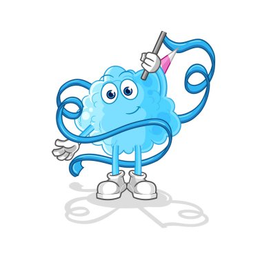 Pamuk helva Ritmik Jimnastik maskotu. çizgi film vektosu