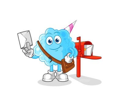 Pamuk helva postacı vektörü. karikatür