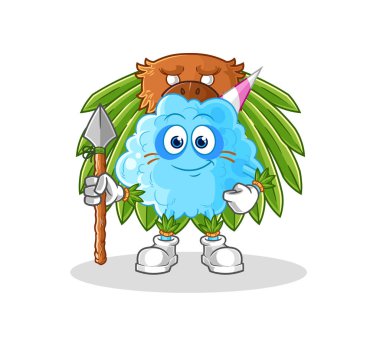 Pamuk helva kabilesinin maskotu. çizgi film vektosu