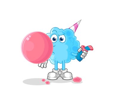 Pamuk helva çiğneme vektörü. karikatür