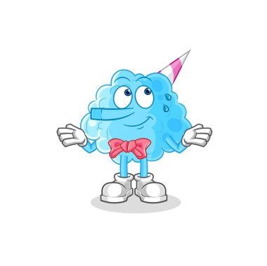 Pamuk helva Pinokyo karakteri gibi yalan söylüyor. karikatür maskotu vektosu