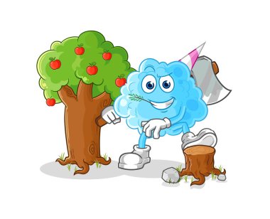 Pamuk helva marangozu çizimi. karakter vektosu