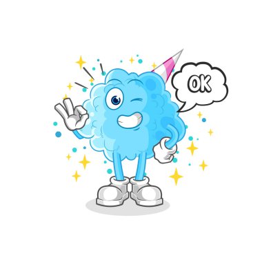 Pamuk helva kabul ediyor. çizgi film vektosu