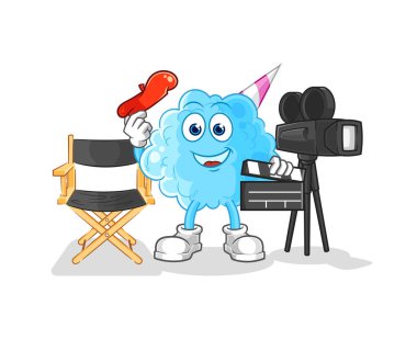 Pamuk helva direktörü maskotu. çizgi film vektosu