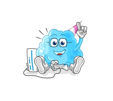 Pamuk helva oyun oynuyor. karikatür