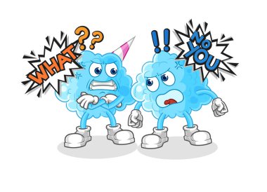 Pamuk helva karikatür vektosu tartışıyor.