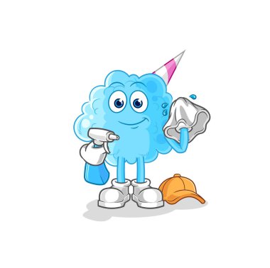 Pamuk helva temizleyici vektörü. karikatür