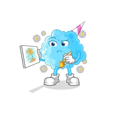 Pamuk helva geleneksel karikatür karakteri vektosu