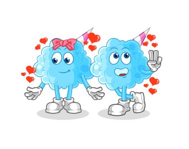 Pamuk helva randevu çizgi filmi. karakter maskotu vekto