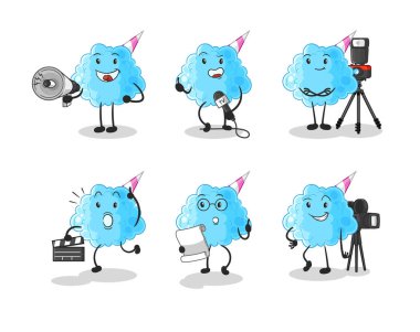 Pamuk helva grubu karakteri. karikatür maskotu vektosu