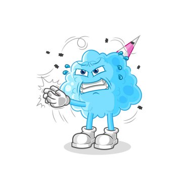 Pamuk helva sinek karakteri. karikatür maskotu vektosu