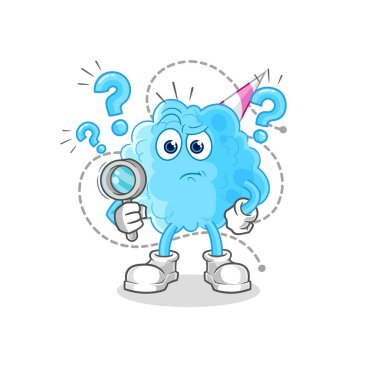 Pamuk helva arama illüstrasyonu. karakter vektosu