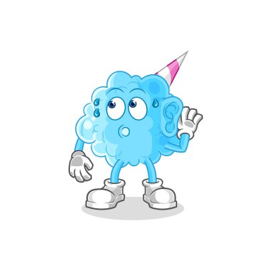 Pamuk helva dinleme vektörü. karikatür