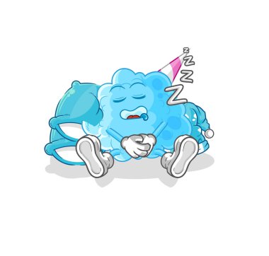 Uyuyan pamuk helva karakteri. karikatür maskotu vektosu