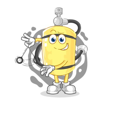 Dalgıç silindiri hipnotize edici çizgi film. karikatür maskotu vektosu