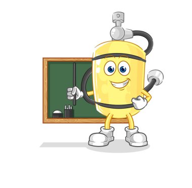 Dalgıç silindirli öğretmen vektörü. karikatür