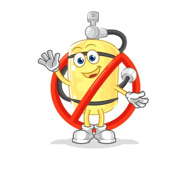 Dalgıç silindirli maskota hayır demek. çizgi film vektosu