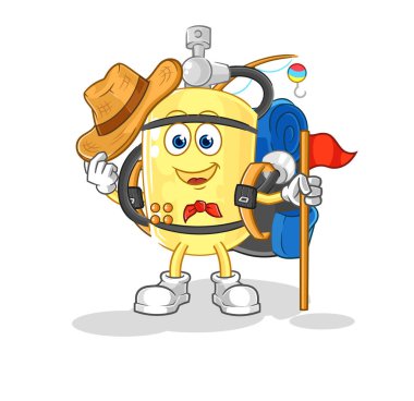 Dalgıç silindiri keşif vektörü. karikatür