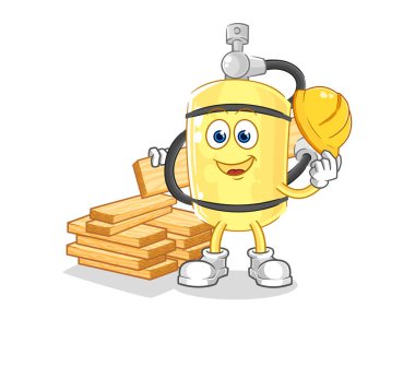 Dalgıç silindiri oluşturma vektörü. karikatür