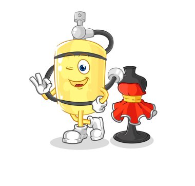 Dalgıç silindirli moda tasarımcısı vektörü. karikatür