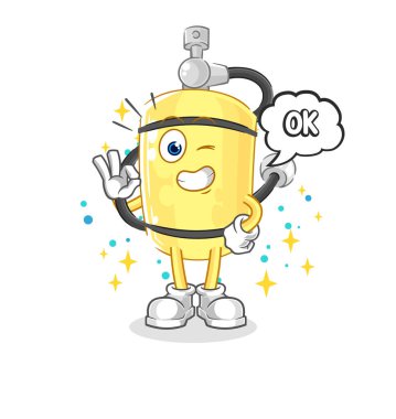 Dalgıç silindiri de aynı fikirde. çizgi film vektosu