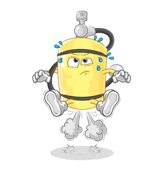 Dalgıç silindirli osuruk atlama illüstrasyonu. karakter vektosu