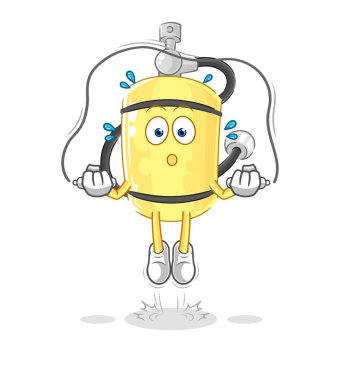 Dalgıç silindirli ip atlama egzersizi. karakter vektosu