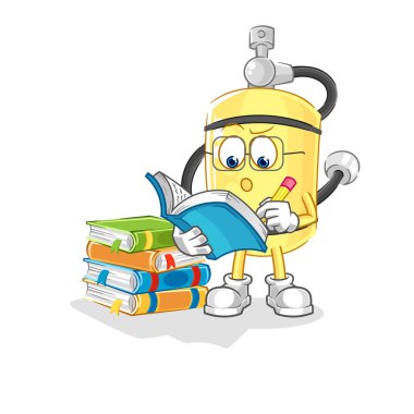 Dalgıç silindiri maskot üzerinde çalışıyor. çizgi film vektosu