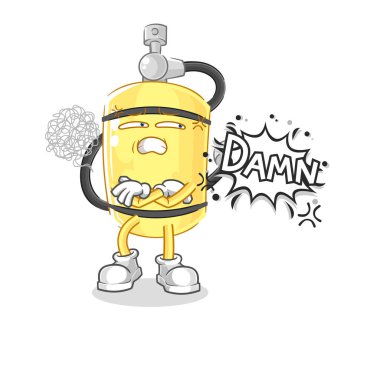 the diver cylinder very pissed off illustration. character vecto