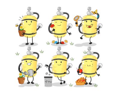 Dalgıç silindiri Dünya grubunu kurtardı. çizgi film maskotu