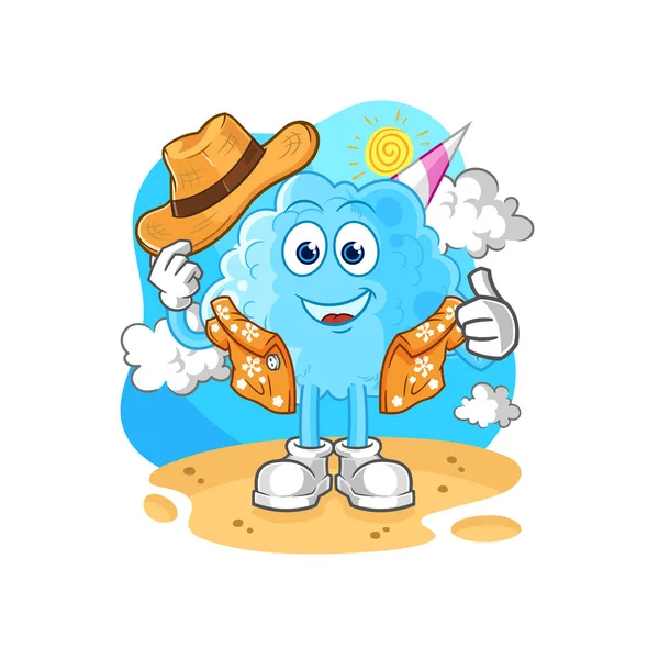 Cotton Candy Vacation Cartoon Mascot Vecto — Stock Vector